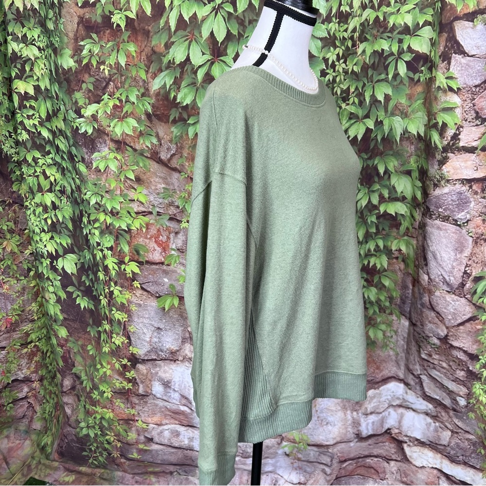 78 & SUNNY Dark Academia Sage Green Dolman Sleeve Spring Sweater, XL - Picture 12 of 14